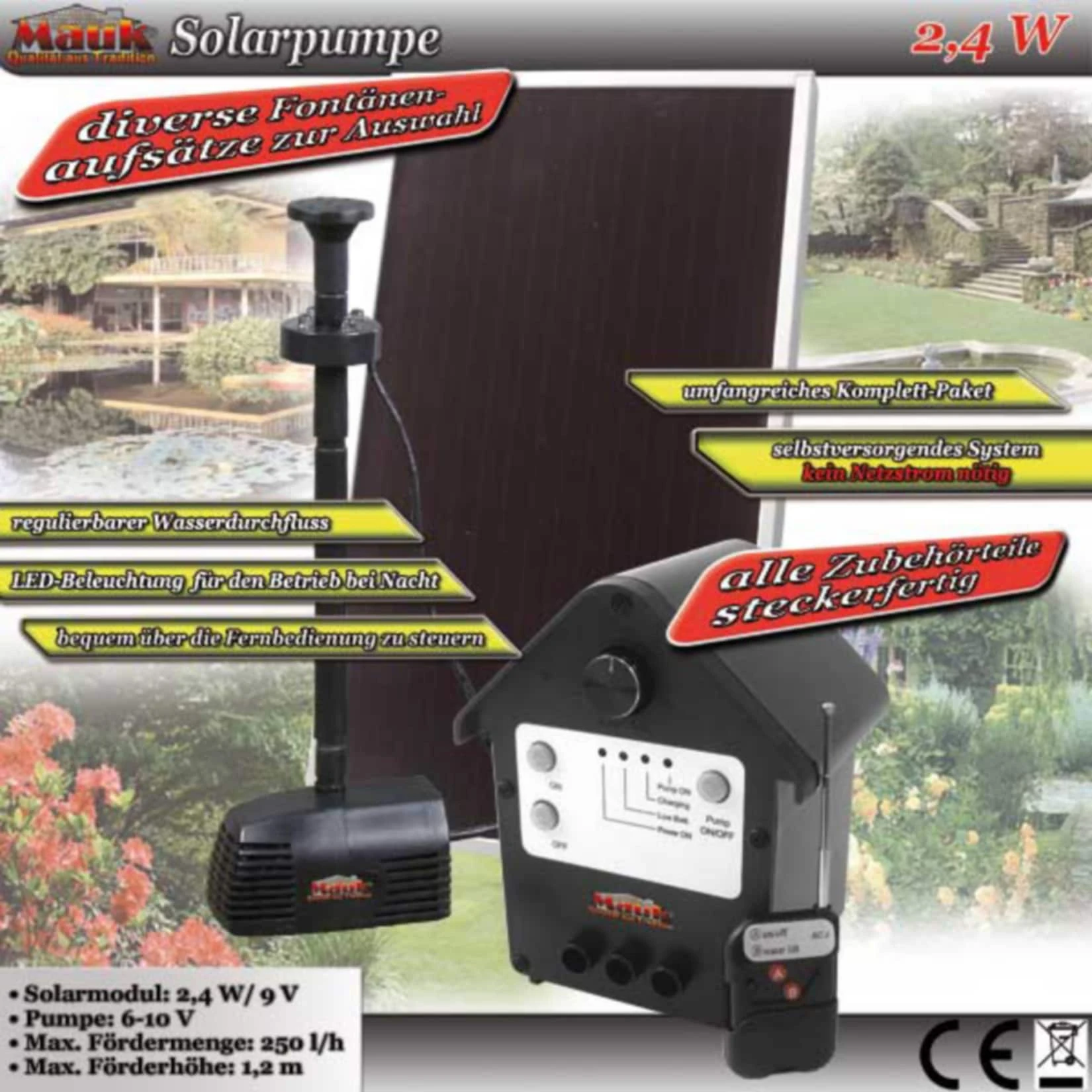 Mauk Solar Teichpumpe Solarpumpe 2,4W 1 Mauk Solar Teichpumpe Solarpumpe 2,4W