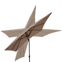 Gastronomie-Ampelschirm MCW-A39, 3x3m (Ø4,24m) Schwenkbar Drehbar, Polyester/Alu 31kg ~ Taupe-braun Ohne Ständer -Buschbeck Geschäft 1974946010 prod 003