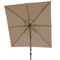 Gastronomie-Ampelschirm MCW-A39, 3x3m (Ø4,24m) Schwenkbar Drehbar, Polyester/Alu 31kg ~ Taupe-braun Ohne Ständer -Buschbeck Geschäft 1974946010 prod 006