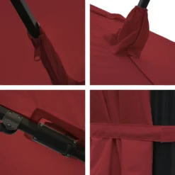 Gastronomie-Ampelschirm MCW-A39, 3x3m (Ø4,24m) Schwenkbar Drehbar, Polyester/Alu 31kg ~ Bordeaux Ohne Ständer -Buschbeck Geschäft 1974946013 prod 006