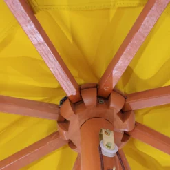 Sonnenschirm Lissabon, Gartenschirm Marktschirm, Ø 3,5m Polyester/Holz 7kg ~ Gelb -Buschbeck Geschäft 1976034005 prod 005