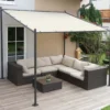 Pergola MCW-A22, Anbaupergola Garten Pavillon Terrassenüberdachung Sonnenschutz, 3x3m ~ Creme