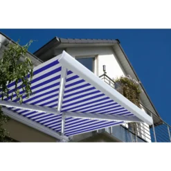 Alternative view of Home Deluxe LED-Vollkassettenmarkise Elos V2 Inkl. Sensor, Marineblau-weiß - 350 X 250 Cm
