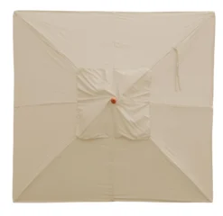 Gastronomie Holz-Sonnenschirm MCW-C57, Gartenschirm, Polyester/Holz 28kg, Eckig 4x4m Seilzug Stoßsicher ~ Creme -Buschbeck Geschäft 2122949003 prod 004
