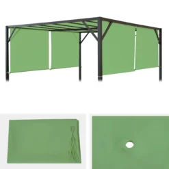 Ersatzbezug Für Dach Pergola Pavillon Beja 3x3m ~ Grün