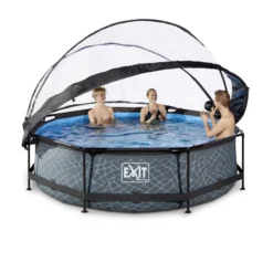 EXIT Aufstellbecken Ø 300 X 76 Cm Inkl. Sonnendach, Grau -Buschbeck Geschäft 2124203000 prod 003