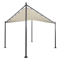 Pergola MCW-F85, Garten Pavillon Sonnensegel, Stabiles Stahl-Gestell ~ 3x3m Creme -Buschbeck Geschäft 2165628000 prod 002