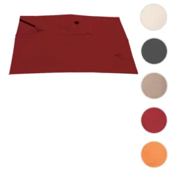 Ersatz-Bezug Für Ampelschirm MCW-A39, Sonnenschirmbezug Ersatzbezug, 3x3m (Ø4,24m) Polyester 2,8kg ~ Bordeaux -Buschbeck Geschäft 2165640005 prod 005
