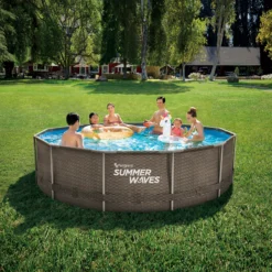 Summer Waves Active Frame Ø366x91 Cm Rattan Braun -Buschbeck Geschäft 2194860000 prod 003