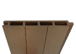Alternative view of WPC-Sichtschutz Savoie, Windschutz Zaun, Alu-Pfosten ~ Erweiterungselement Schräg Links, 0,95m Teak