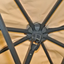 Gastronomie-Alu-Luxus-Doppel-Ampelschirm T44, Pergola-Markise-Effekt, 6,2x3m Polyester 50kg ~ Creme-beige -Buschbeck Geschäft 2210092002 prod 003