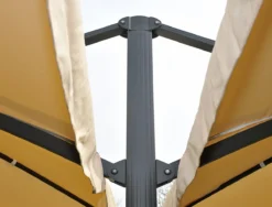 Gastronomie-Alu-Luxus-Doppel-Ampelschirm T44, Pergola-Markise-Effekt, 6,2x3m Polyester 50kg ~ Creme-beige -Buschbeck Geschäft 2210092002 prod 004