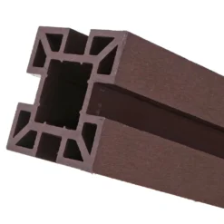 WPC-Sichtschutz Savoie, Windschutz Zaun, WPC-Pfosten Zum Einbetonieren ~ Erweiterungselement Schmal, 98cm Braun -Buschbeck Geschäft 2236266006 prod 006