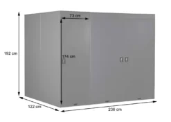 3er-Fahrradgarage MCW-H66, Fahrradbox Gerätehaus Fahrradunterstand, Abschließbar Metall ~ Hellgrau 8 3er-Fahrradgarage MCW-H66, Fahrradbox Gerätehaus Fahrradunterstand, Abschließbar Metall ~ Hellgrau -Buschbeck Geschäft 2308450002 prod 003
