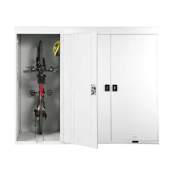 3er-Fahrradgarage MCW-H66, Fahrradbox Gerätehaus Fahrradunterstand, Abschließbar Metall ~ Hellgrau 9 3er-Fahrradgarage MCW-H66, Fahrradbox Gerätehaus Fahrradunterstand, Abschließbar Metall ~ Hellgrau -Buschbeck Geschäft 2308450002 prod 004