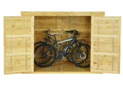2er-Fahrradgarage MCW-H63b, Fahrradbox Geräteschuppen Gerätehaus, Abschließbar FSC-zertifiziert 155x205x107cm ~ Braun -Buschbeck Geschäft 2352995000 prod 004