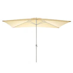 VCM Sonnenschirm Eckig 2x3m Beige Kurbel Marktschirm Rechteckschirm Sonnenschutz