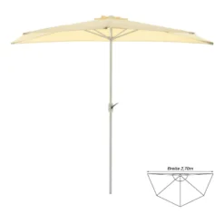 VCM Balkon-Sonnenschirm Beige Halbrund Gartenschirm Sonnenschutz 2,7m Mit Kurbel 10 VCM Balkon-Sonnenschirm Beige Halbrund Gartenschirm Sonnenschutz 2,7m Mit Kurbel -Buschbeck Geschäft 8600043100 916097 prod 005