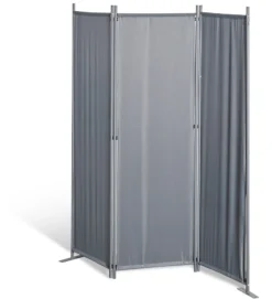 Grasekamp Stellwand 165x170 Cm Dreiteilig - Grau - Paravent Raumteiler Trennwand Sichtschutz