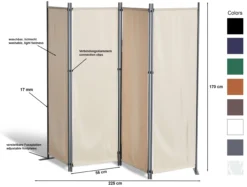 Grasekamp Paravent 4 Teilig Grau Raumteiler Trennwand Sichtschutz Balkontrennung -Buschbeck Geschäft 8600280600 47755 prod 002 scaled