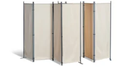 Grasekamp 2 Stück Paravent 4tlg Raumteiler Trennwand Sichtschutz Beige