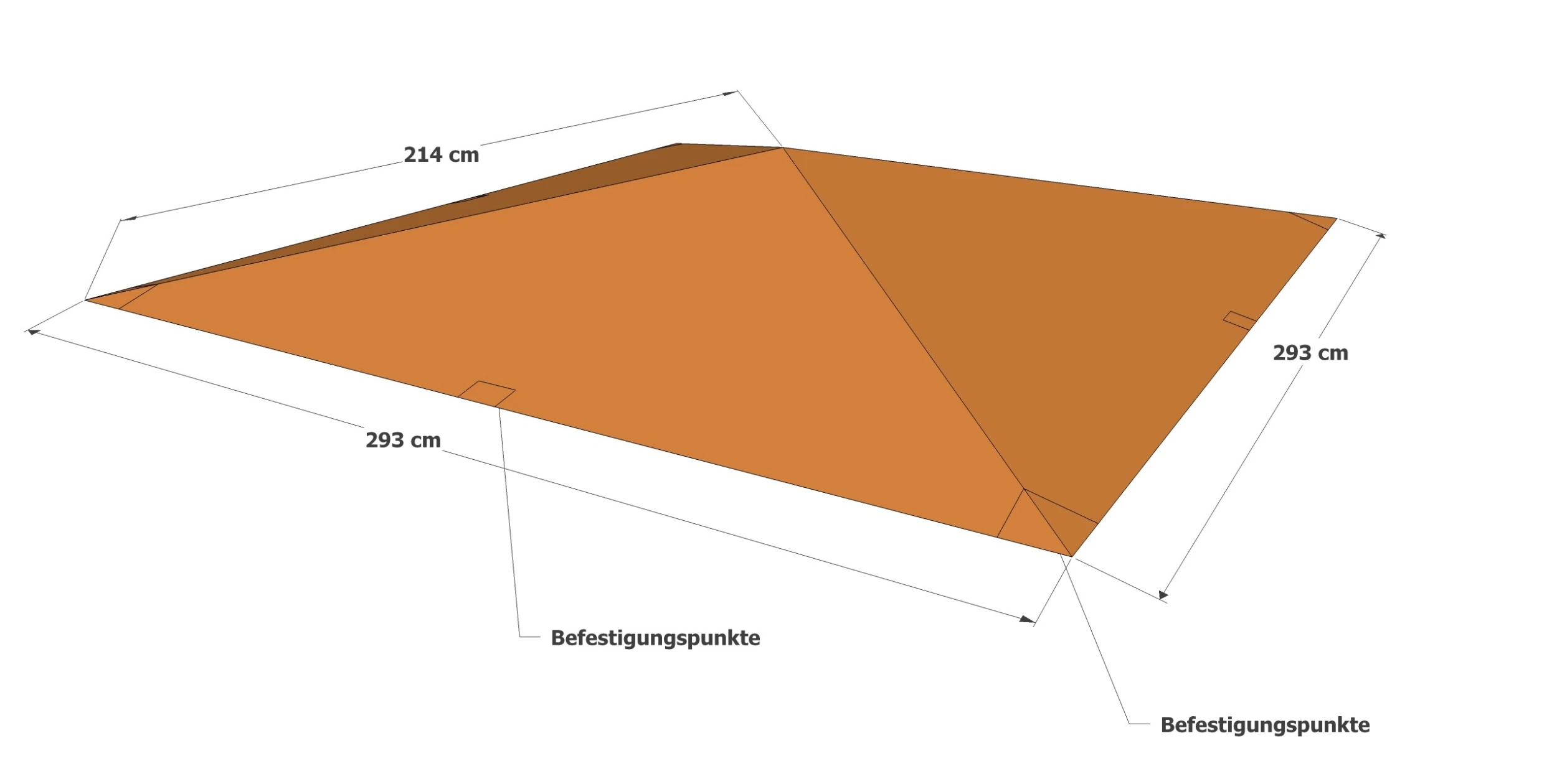 Grasekamp Universal Ersatzdach 293 X 293 Cm Polyester Terra Mit UV Schutz, Wasserabweisend 2 Grasekamp Universal Ersatzdach 293 X 293 Cm Polyester Terra Mit UV Schutz, Wasserabweisend – Bild 2
