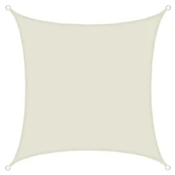 UPF50+ Sonnensegel 2x2 Polyester Quadratisch Wasserabweisend Garten Balkon Beige