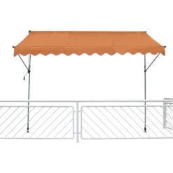 Leco Klemmmarkise 200x120cm Balkon Markise Spannmarkise Sonnenschutz Orange