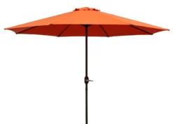 DEGAMO Marktschirm Aluminium 300cm Terracotta, Mit Kurbel, Gestell Aluminium, Material Bezug 100% Polyester, Gewicht 6kg