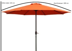 DEGAMO Marktschirm Aluminium 300cm Terracotta, Mit Kurbel, Gestell Aluminium, Material Bezug 100% Polyester, Gewicht 6kg -Buschbeck Geschäft 8600319700 52231824 prod 004