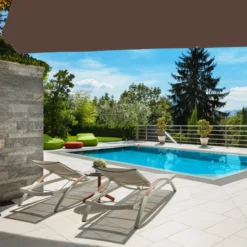 Alternative view of Relaxdays Trapez Sonnensegel Braun