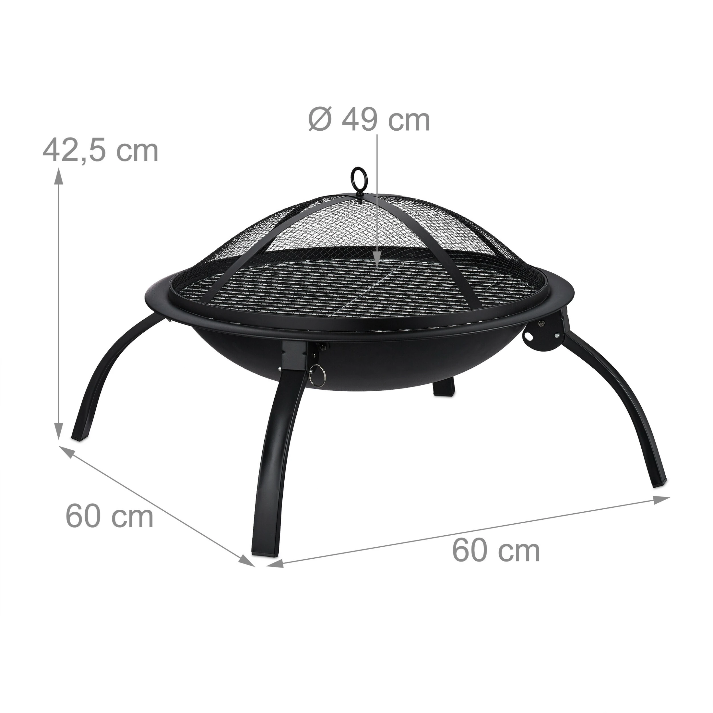 Relaxdays XL Feuerschale Mit Grillzubehör 4 Relaxdays XL Feuerschale Mit Grillzubehör – Bild 4