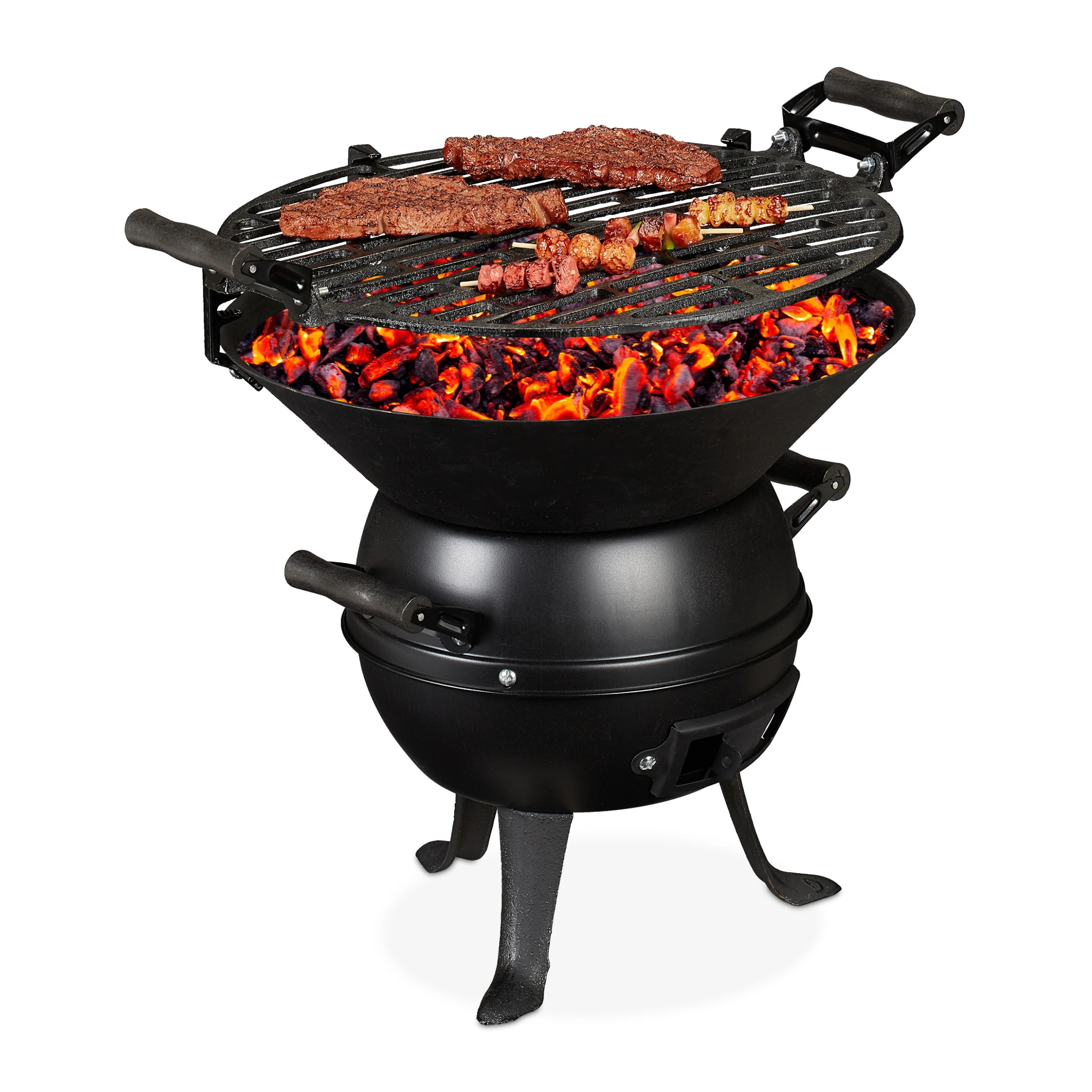 Relaxdays Grillfass Aus Gusseisen 1 Relaxdays Grillfass Aus Gusseisen