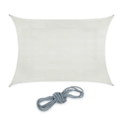 Relaxdays Rechteckiges HDPE Sonnensegel Weiß