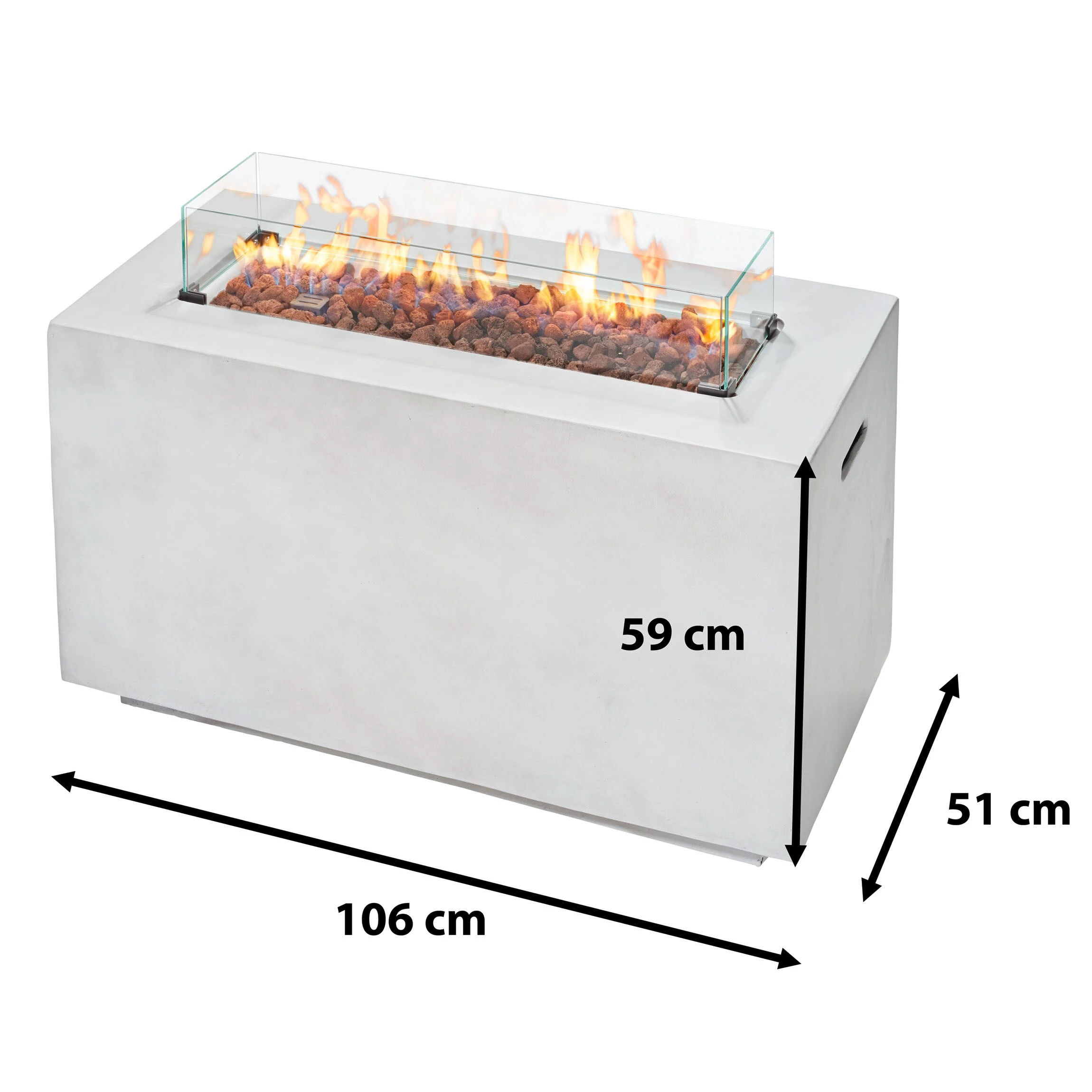 AMARE Gasfeuerstelle Feuertisch Outdoor Rechteckig 5 AMARE Gasfeuerstelle Feuertisch Outdoor Rechteckig – Bild 5