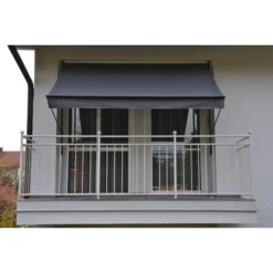 Angerer Klemmmarkise Dunkelgrau 300 Cm Balkonmarkise Markise Balkon