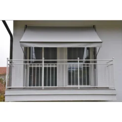 Angerer Klemmmarkise Hellgrau 400 Cm Balkonmarkise Ohne Bohren Klemm-Markise