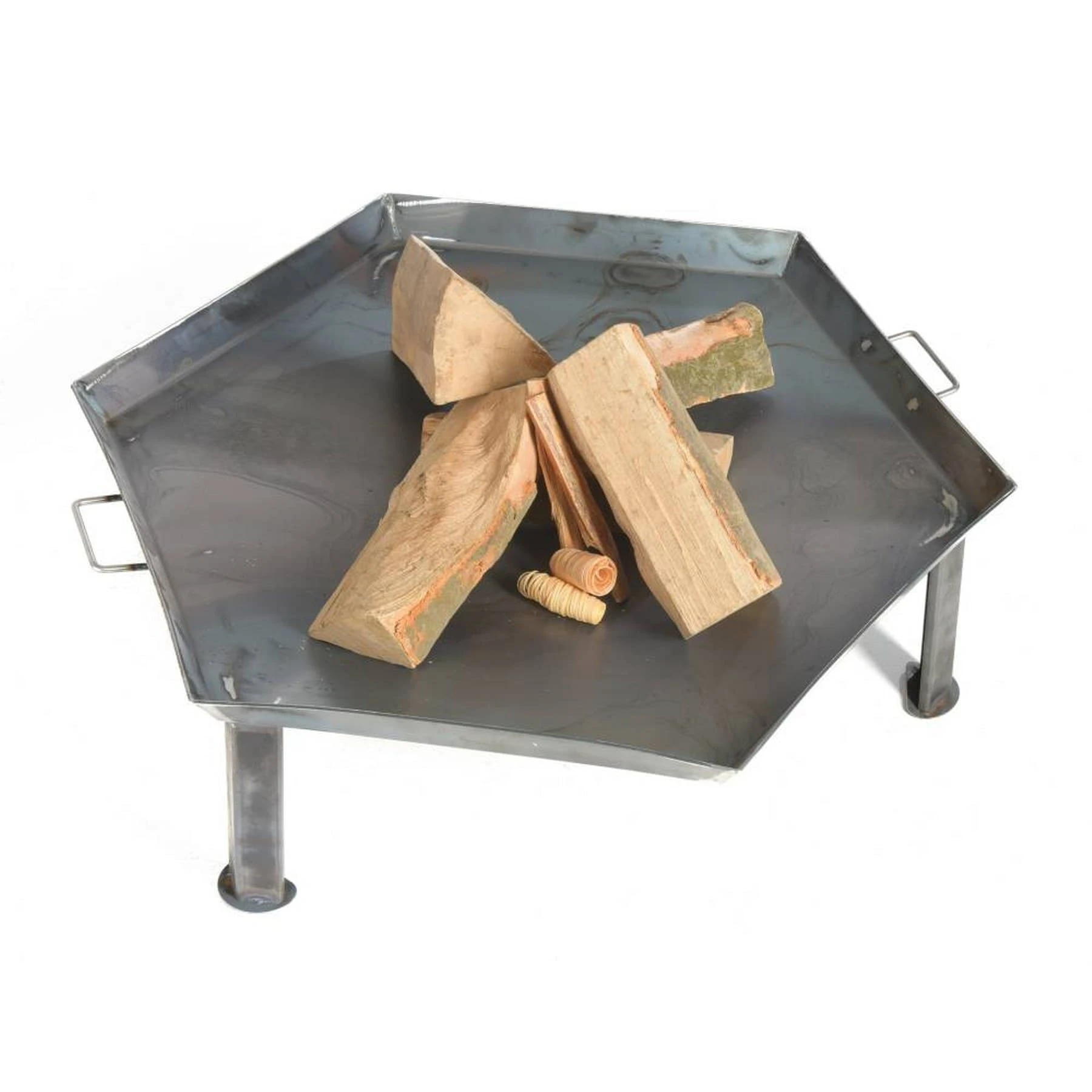 Acerto® Massive Eckige Feuerschale 55cm + 5 Stk. Kaminholz Buche 4 Acerto® Massive Eckige Feuerschale 55cm + 5 Stk. Kaminholz Buche – Bild 4