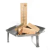 Acerto® Massive Feuerschale 55cm + 1 Flammlachsbrett + 5 Stk. Kaminholz Buche