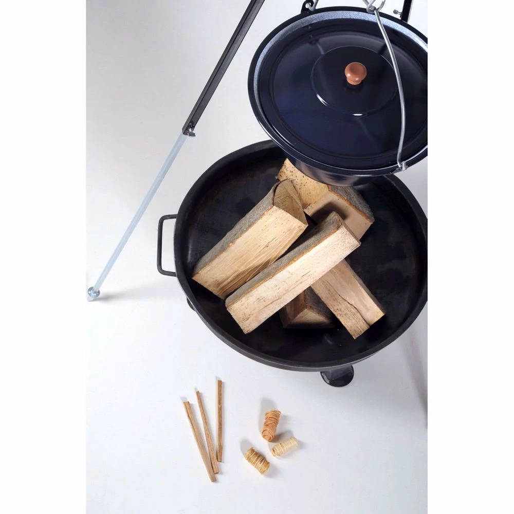 Acerto® Gulaschkessel 22L + Dreibein-Gestell (180cm) + Feuerschale (55cm) + Kaminholz Buche 3 Acerto® Gulaschkessel 22L + Dreibein-Gestell (180cm) + Feuerschale (55cm) + Kaminholz Buche – Bild 3