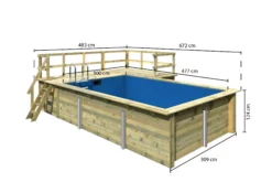 Karibu | Rechteckiger Massivholz Pool 350 X 530 Cm | Set Mit 2 Sonnenterrassen Inkl. Holzpool -Buschbeck Geschäft 8600335800 53378 prod 004