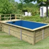 Karibu | Rechteckiger Massivholz Pool 350 X 530 Cm | Set Mit 1 Sonnenterrasse Inkl. Holzpool