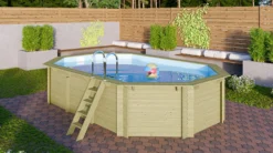 CHILLROI | Achteckiger Massivholz Pool Länglich, 358 X 569 X 124 Cm, Modell 4 | Inkl. Zubehör Und Pool Leitern -Buschbeck Geschäft 8600335800 53418 prod 005