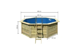 CHILLROI | Achteckiger Massivholzpool, 357,5 X 357,5 X 124 Cm, Modell 1 X Folie Blau | Inkl. Zubehör Und Pool Leitern -Buschbeck Geschäft 8600335800 53428 prod 003