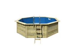 Karibu Massivholz (kdi) Pool "Netto 2" SET Mit Innenhülle Blau, Skimmer & Leiter -Buschbeck Geschäft 8600335800 54684 prod 003