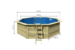 Karibu Massivholz (kdi) Pool "Netto 2" SET Mit Innenhülle Blau, Skimmer & Leiter -Buschbeck Geschäft 8600335800 54684 prod 004