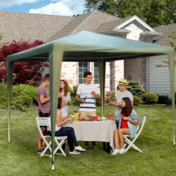 Outsunny Gartenpavillon Mit Klicksystem Dunkelgrün 270 X 270 X 245 Cm (LxBxH) | Gartenzelt Partyzelt Bierzelt Festzelt Pavillon -Buschbeck Geschäft 8600336600 01 0191n prod 003