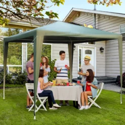 Outsunny Gartenpavillon Mit Klicksystem Dunkelgrün 270 X 270 X 245 Cm (LxBxH) | Gartenzelt Partyzelt Bierzelt Festzelt Pavillon -Buschbeck Geschäft 8600336600 01 0191n prod 004