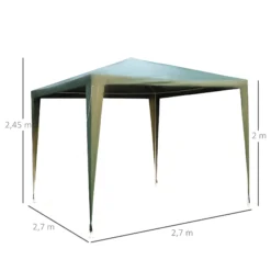 Outsunny Gartenpavillon Mit Klicksystem Dunkelgrün 270 X 270 X 245 Cm (LxBxH) | Gartenzelt Partyzelt Bierzelt Festzelt Pavillon -Buschbeck Geschäft 8600336600 01 0191n prod 005