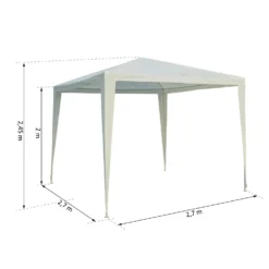 Outsunny Gartenpavillon Mit Klicksystem Weiß 270 X 270 X 245 Cm (LxBxH) | Gartenzelt Partyzelt Bierzelt Festzelt Pavillon -Buschbeck Geschäft 8600336600 01 0193 prod 005